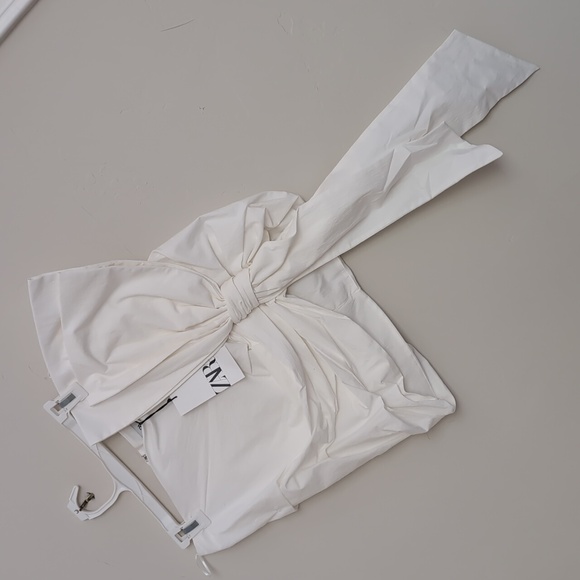 ZARA KNOTTED MINI SKIRT ZW COLLECTION WHITE S M L NWT - Picture 9 of 11